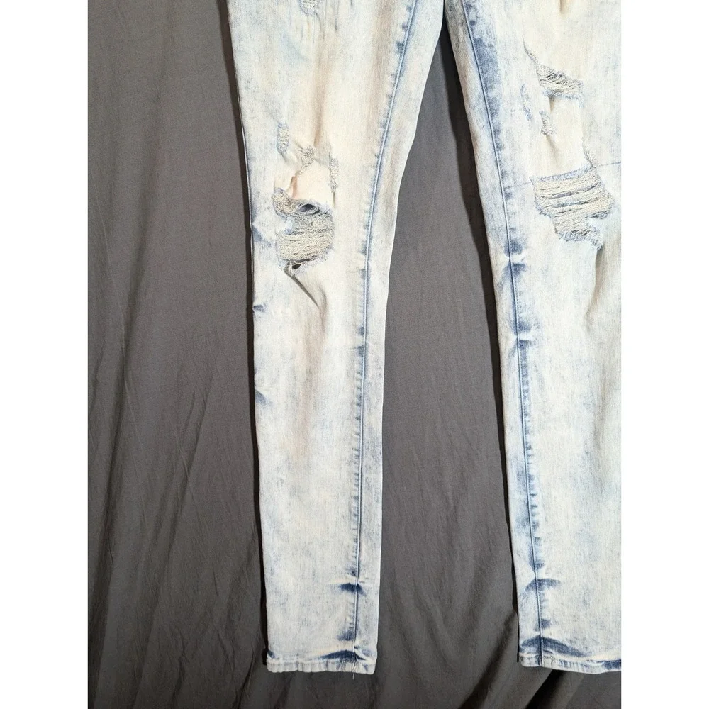 RUE 21 PREMIUM Mens Acid‎ Wash Distressed Skinny Jeans Size 30x32